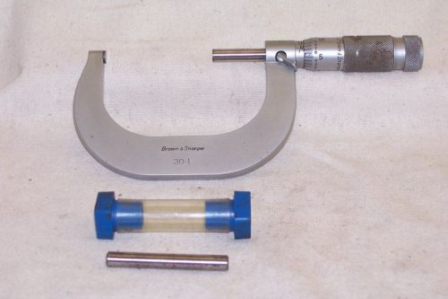 Brown &amp; sharpe 30-1 2&#034; to 3&#034; micrometer w/ 2&#034; standard gauge slant read 0.0001&#034; for sale