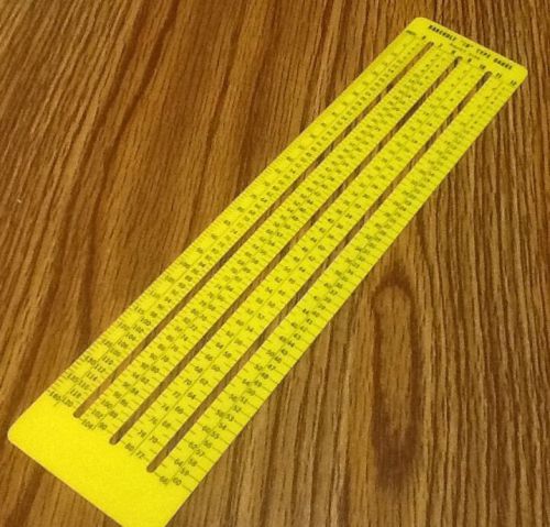 Haberule &#034;10&#034; Type Gauge 1963 Font Printing Vintage Ruler Pica Elite EUC Yellow