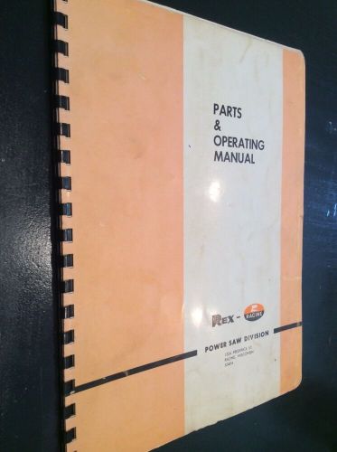 RACINE 816 HYDRAULIC SAW PARTS AND OPERATING MANUAL ORIGINAL