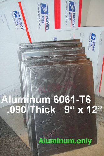 3x, ALUMINUM sheet 3/32 .090 x 9&#034;. X 12&#034;. T6 .094&#034; 3/32&#034; .09&#034;,&#034; 3X 6061-T6\;