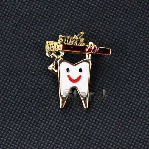 5pcs Dental Clinic Gift Metal Tooth Type Molar Brooch Dentist HYGIENIST PIN