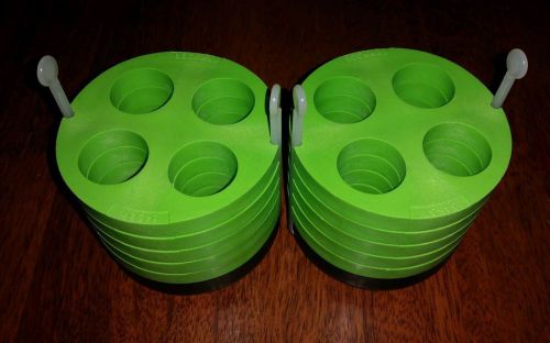 Pair of Beckman Bucket Inserts #345371 (light green) 4 wells diameter 30 mm