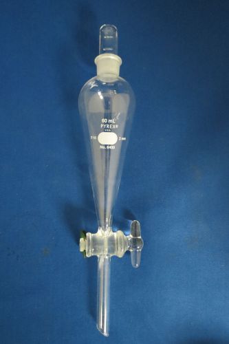 Pyrex separatory funnel 60ml w/#16 stopper # 6400 for sale