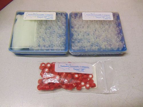 National Scientific 155 Vials C4000-1W &amp; 100 Caps C4000-54R