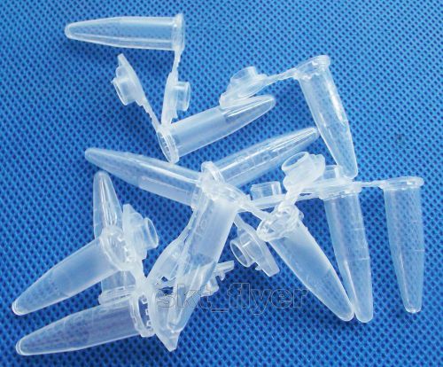 100pcs 1.5ml cylinder bottom micro centrifuge tubes w caps clear ep for sale