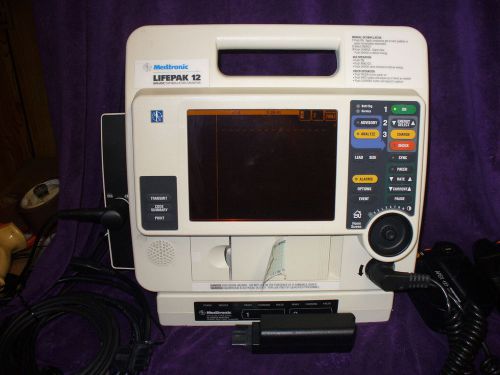 Lifepak 12 biphasic 3lead ekg, pacing, aed, ac power sla batteries for sale