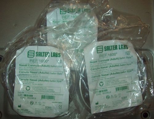 (6) Salter Labs REF1600 Nasal Cannula w/7&#039; Tube Latex Free