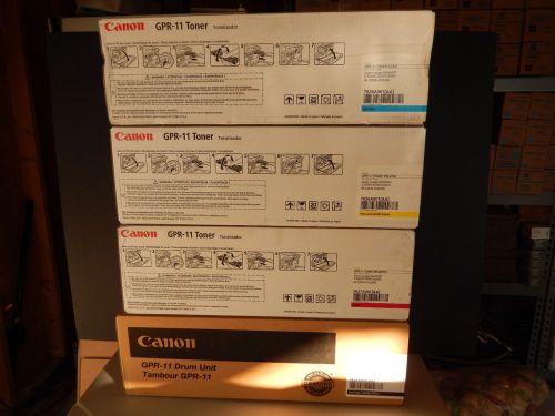 CANON GPR-11 TONER 1-YELLOW, 1- BLACK, 1-CYAN, 1-BLACK DRUM  NIB, OEM