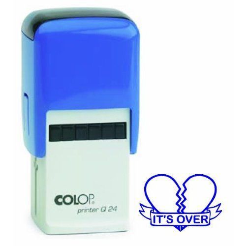Colop printer q24 it&#039;s over broken heart word stamp - blue for sale