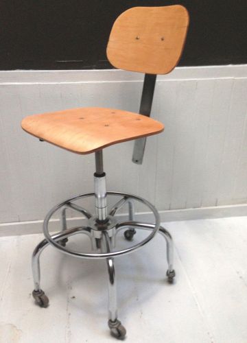 Mid century drafting chair industrial lab work bar stool biofit 4e62-c-r for sale