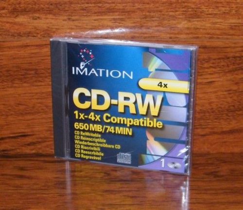 Imation 1X-4X Compatible 650 MB / 74 MIN CD-RW CD ReWritable **Brand New**