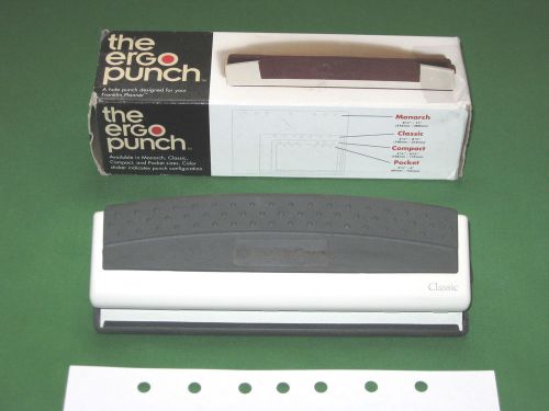 CLASSIC ~ Ergonomic ~ 7 HOLE PAPER PUNCH ~ Franklin Covey Planner ERGO Metal 608