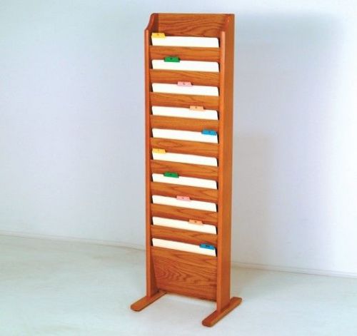 Wooden Mallet Free Standing Ten Pocket Chart Holder Medium Oak