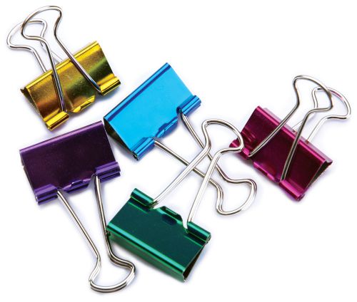 Medium Binder Clips 1 Inch 5/Pkg-Assorted Colors 085288297304