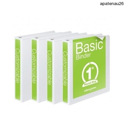 4-pack round ring view binder, 1 inch, basic, 362 series, customizable, wilsons for sale