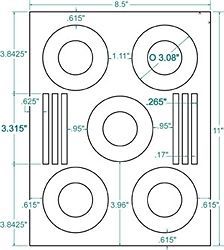 Compulabel 312838 3&#034; Mini CD / DVD Labels (600 White Sheets 3,000 CD Labels)