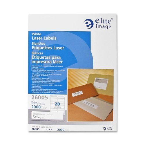 Elite image mailing laser label - 1&#034; width x 4&#034; length - 2000 / pack (eli26005) for sale