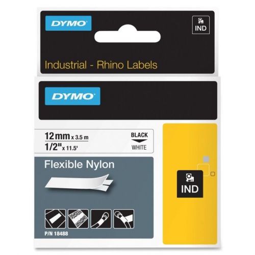 DYMO 18488 LABEL, RHINO, WHITE 1/2&#034;X11.5&#039;