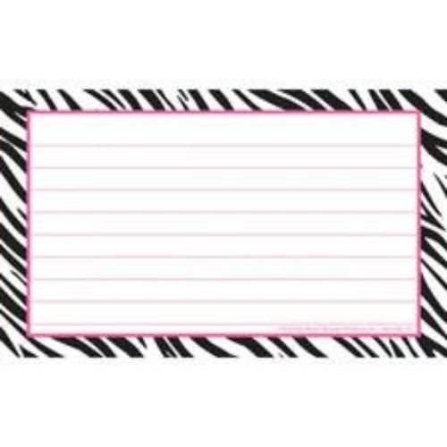 Top Notch Teacher Border Index Cards 4&#039;&#039; x 6&#039;&#039; Lined Zebra