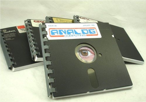 5 PACK - Black Recycled 5.25 Floppy Diskette Disk Notebooks Great Geek Gift