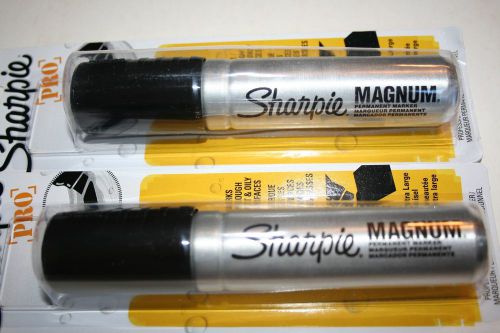 TWO SHARPIE OVERSIZED X-LARGE CHISEL TIP MAGNUM PRO POSTER MARKER BLACK