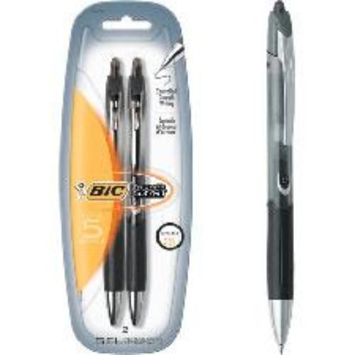 BIC Triumph 537 Series Retractable Gel Roller 0.7mm 2 Pack Black