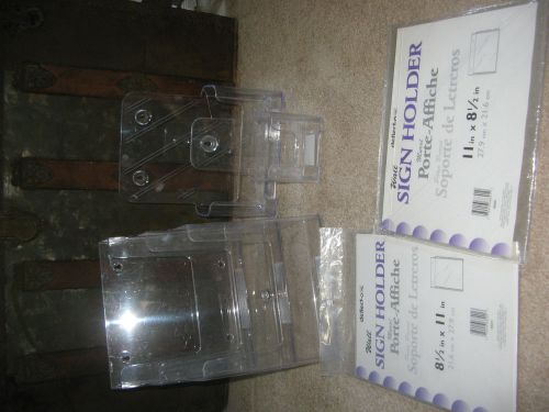 3 Tier Brochure Holder Clear Plastic Display 2 Single holders &amp; 2 Sign Holders