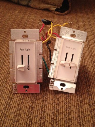 Lot of 2 Lutron Skylark S2-LFSQ White Fan Light Dimmer Control - 1.5A Max Fan