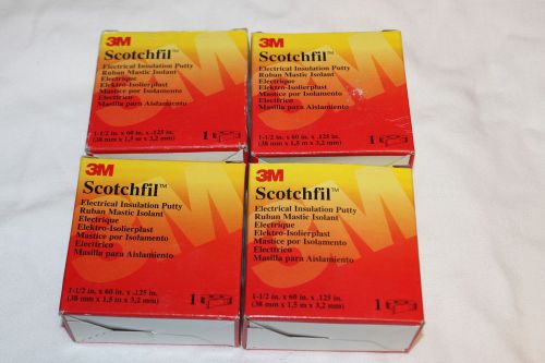 Lot of 4 rolls Scotchfil electrical insulation putty 1 1/2&#039;&#039; x 60&#039;&#039; x 125&#039;&#039;