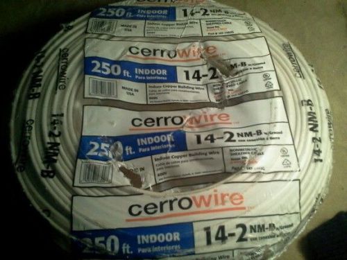 cerro wire 250 ft 14-2nm-b w/ground in door copper biulding wire 147-1462g