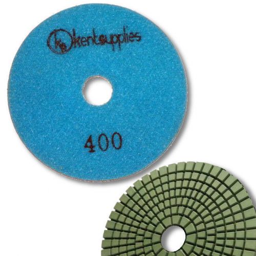 KENT Premium Quality 4&#034; WET Diamond Polishing Pad, 3mm Thick, Grit 400, Granite