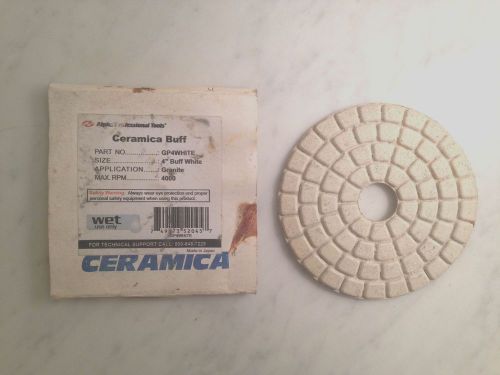 New Never Used 4&#034; Alpha Ceramica White Buff Pad Marble Granite Polishing quality