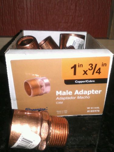 Lot of 10 NIB Copper Male Adapter 1&#034;x3/4&#034;