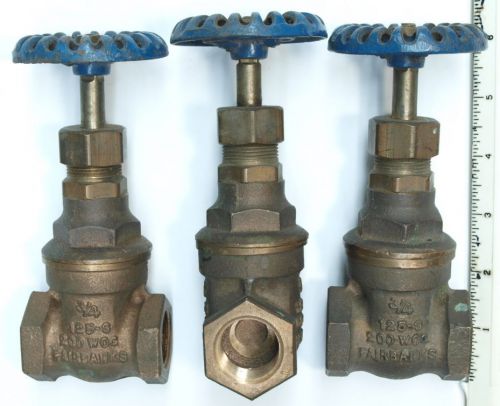 THREE (3) FAIRBANKS 3/4&#034; GATE VALVE THREADED 125-S 200 WOG