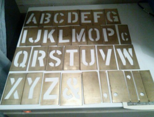 BRASS 4&#034; High Interlocking Stencils (missing H and N)