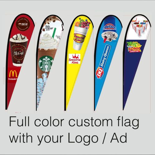 Tear drop flag L Pole 15’ pole, package custom print, pole + gound spike