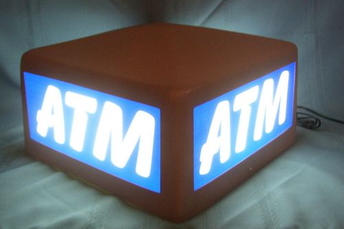 NEW ATM Box Sign Lighted 4 Sides  120v 4 prong conn. Fluorescent