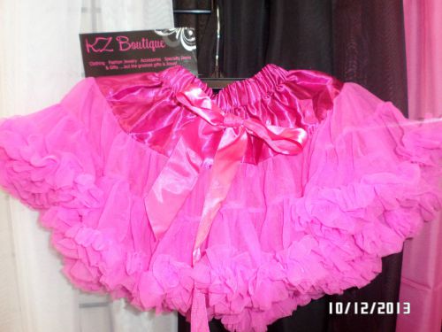 SMALL BABY GIRLS HOT PINK TUTU FITS WAIST 16&#034;-30&#034;