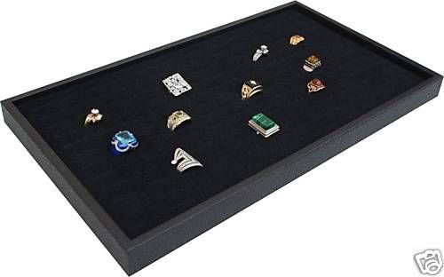 144 BLACK RING JEWELRY DISPLAY CASE ORGNIZER INSERT NEW