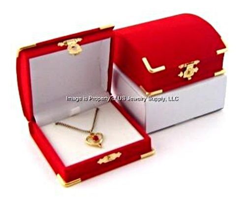 48 black velvet &amp; brass accent pendant or large earrings jewelry gift boxes for sale