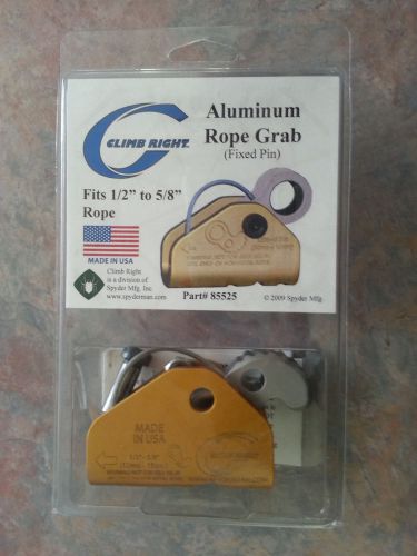 Spyder Mfg Aluminum Climb Right Fixed Pin 1/2&#034; to 5/8&#034; Rope Grab