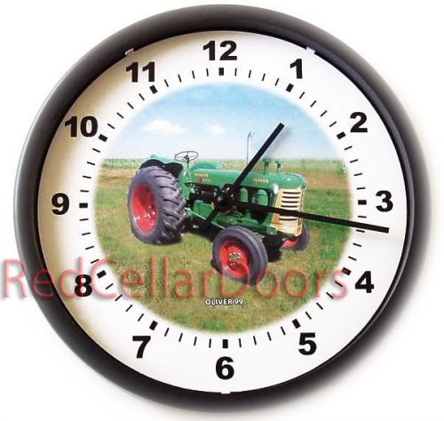 New OLIVER Model 99 Tractor Wall Clock Green and Yellow Tractor in Field Farming
