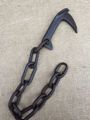 Antique / Vintage 29 1/2&#034; Log Chain with Grab - Primitive Logging Chain Tool