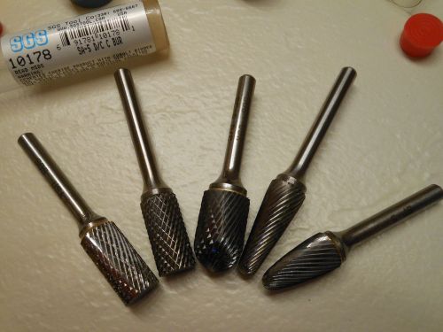 5 NEW CARBIDE BURRS