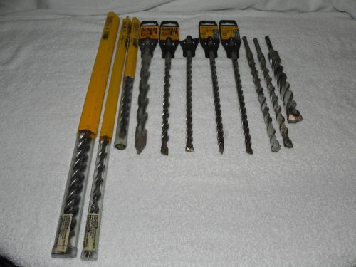 Lot of 11 Dewalt Heavy Duty SDS Plus &amp; SDS MAX  Rock Carbide Bits