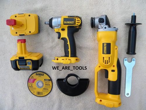 Dewalt dc823 18v 3/8 cordless wrench, dc411 grinder,2 dc9180 battery 18 volt xrp for sale