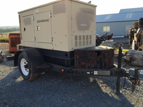 15 kw generac on trailer w/base fuel tank, starts, runs, sold as-is, sound att. for sale