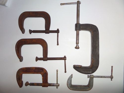 Lot of #5 Vintage Adjustable C Clamps