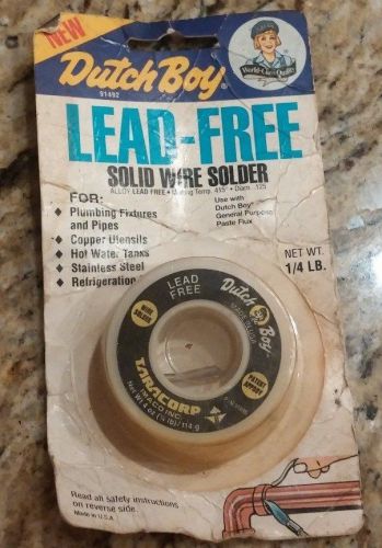 DUTCH BOY SOLID WIRE SOLDER LEAD FREE 1/4 LB VINTAGE ?