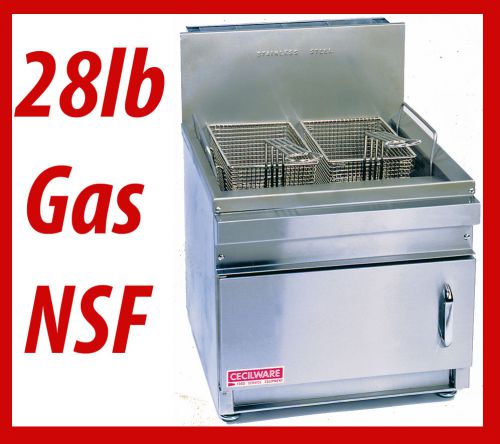 Commercial gas deep fryer 28 lbs cecilware gf-28 nat/lp for sale